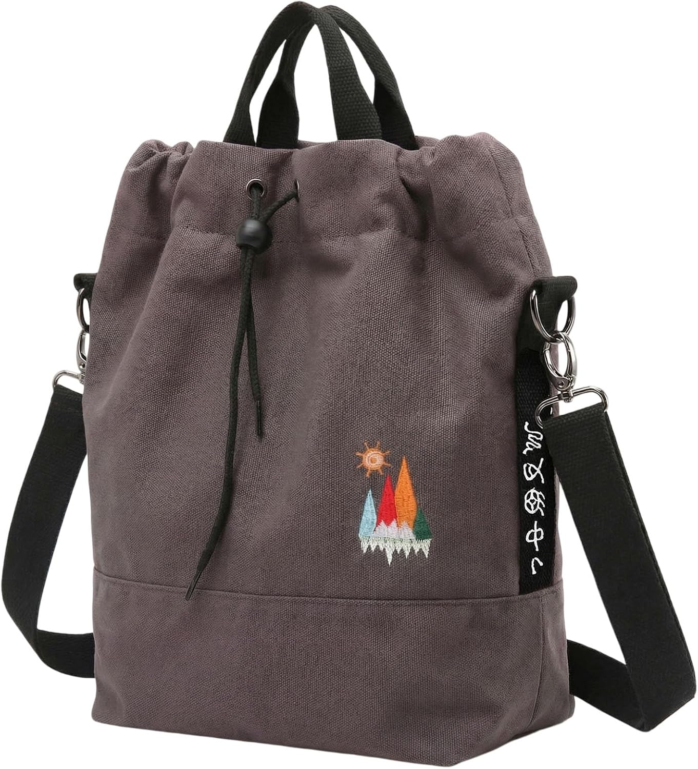 Bolso de mano de lona, bolso de hombro informal, bolso de trabajo, bolso cruzado con bordado de sol