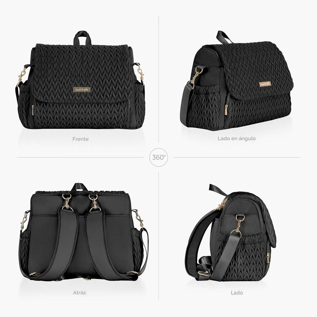 Hannah &amp; Sophia Belle - Mochila y bolsa convertible para pañale...