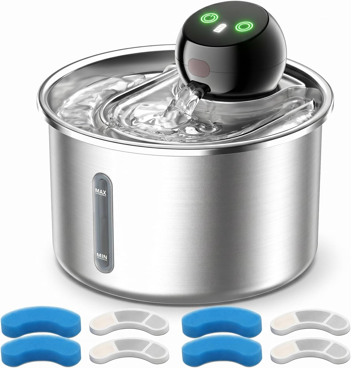 Fuente de agua inalámbrica para gatos de 3 litros\/101 onzas, fuent...