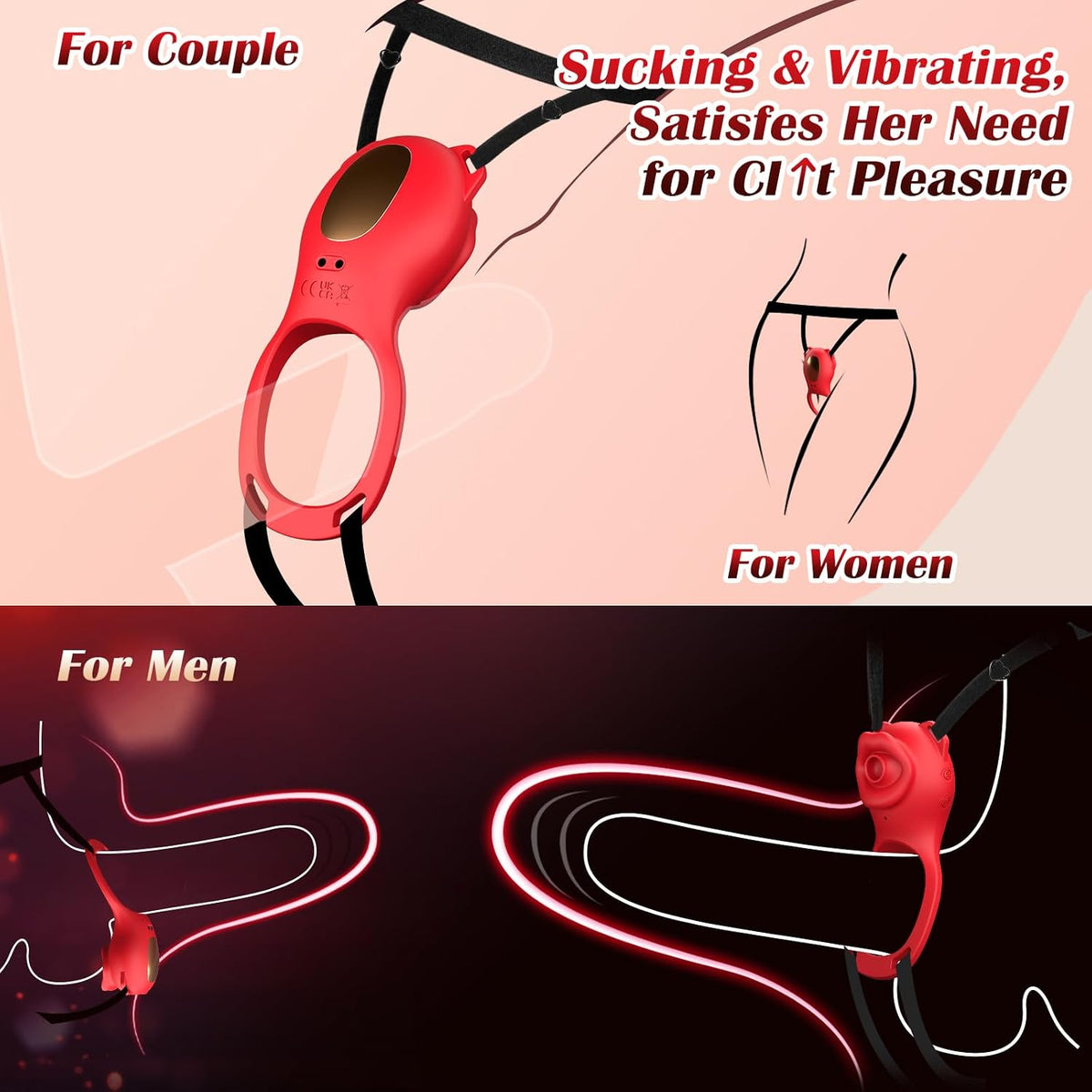 Juguetes sexuales para parejas con forma de rosa, control remoto po...