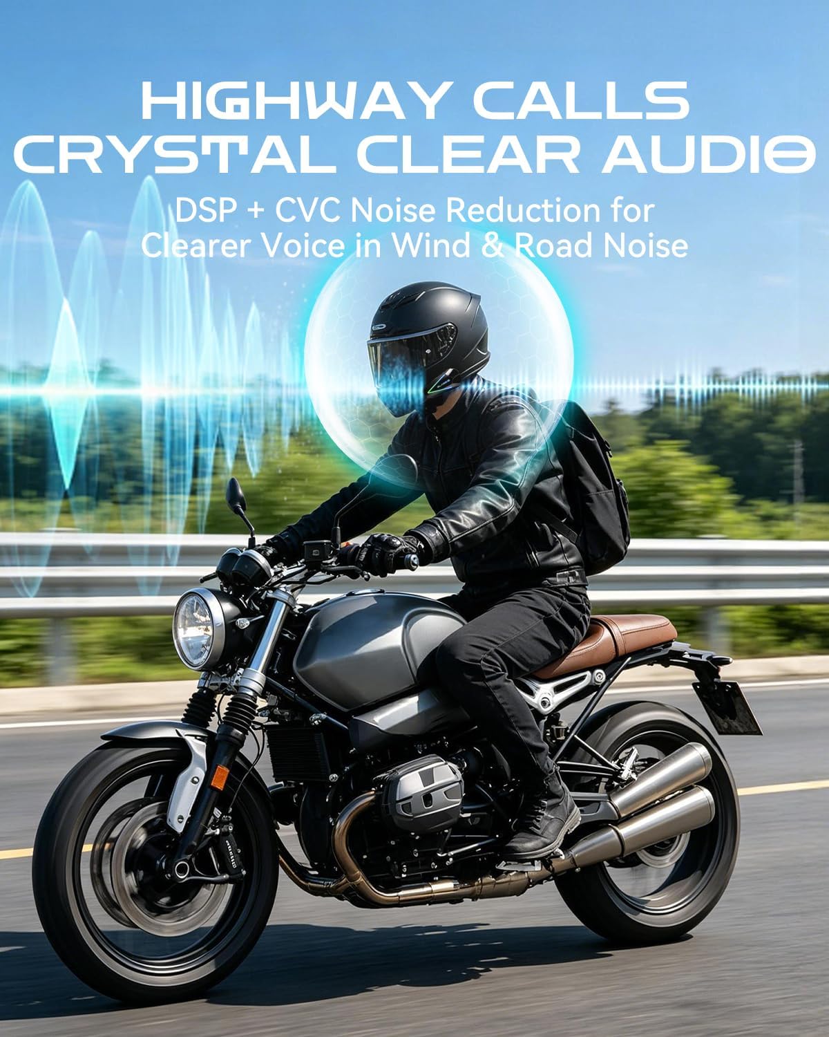 BLAISE Auriculares Bluetooth para motocicleta V1, altavoces Bluetoo...