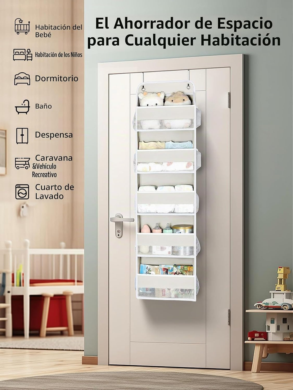 Yecaye Organizadores de baño y almacenamiento (Crema Blanca, 5 nive...