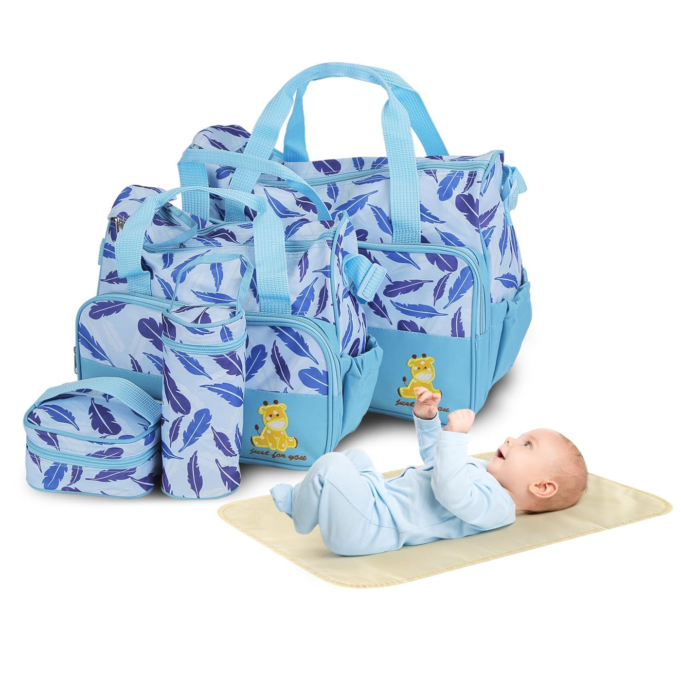 Moclever Juego de 5 bolsas de pañales - Bolsas de bebé para mamá, A...