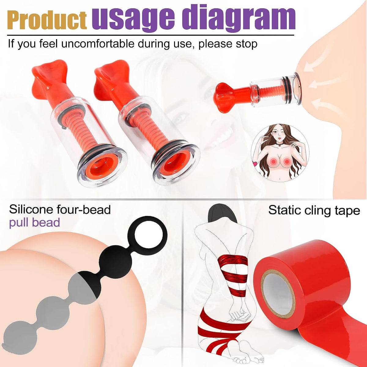 Juguetes sexuales Bondage BDSM Kit de restricciones, juguetes para...
