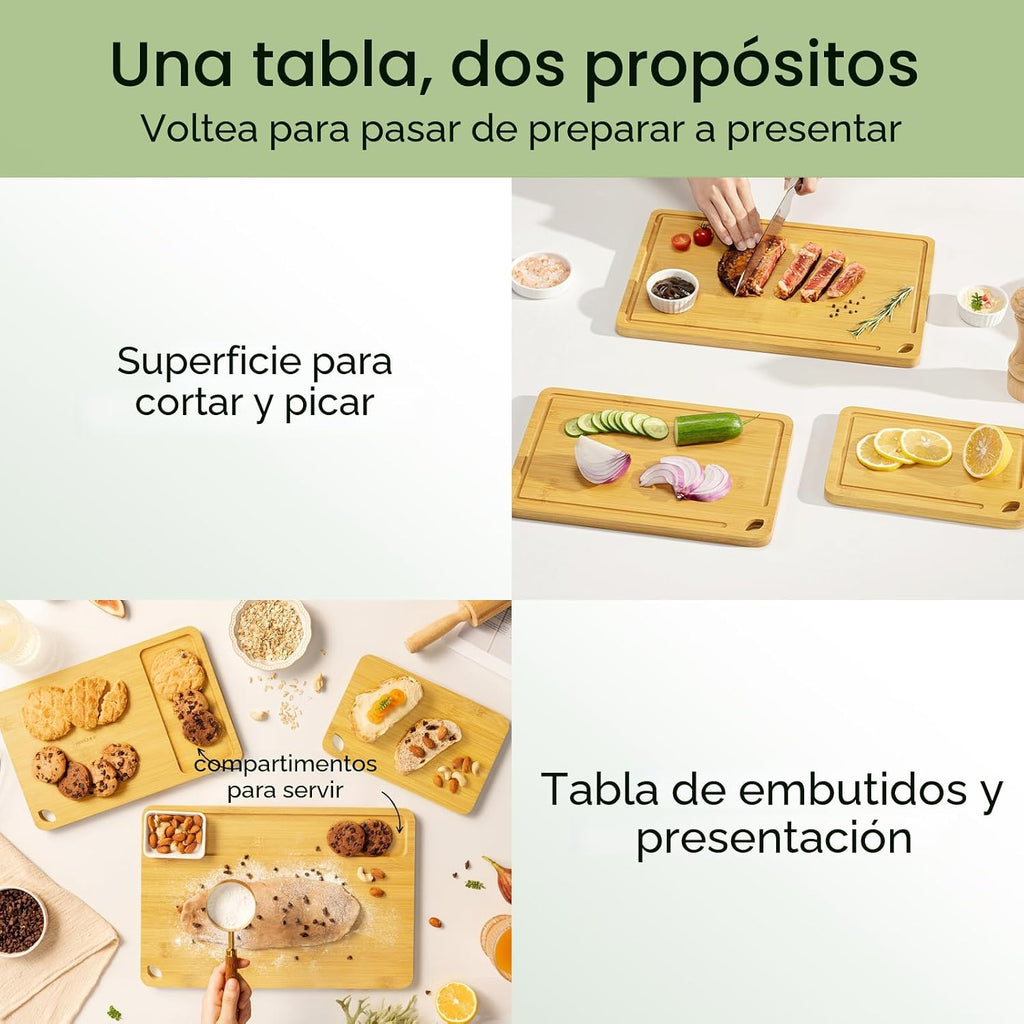 Keechee Tabla de Cortar de Madera para Cocina - Juego de Regalo de...