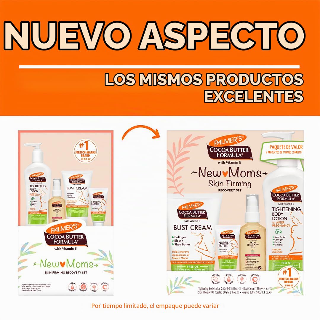 Palmer's Postpartum Essentials Kit para el cuidado de la piel con f...