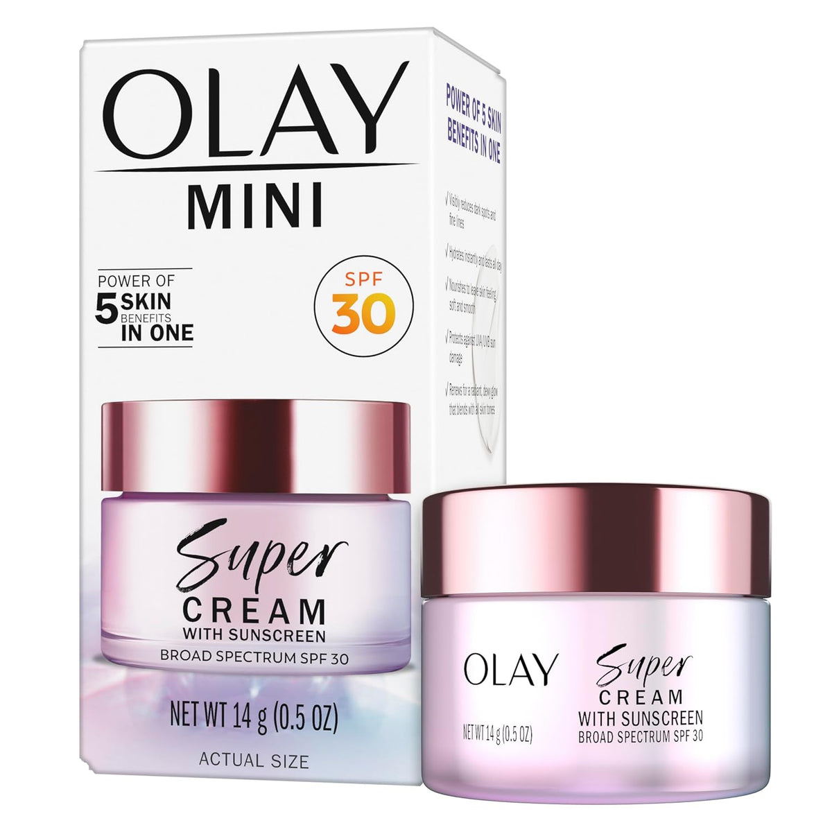 Olay Super Cream con protector solar SPF 30, tamaño de prueba, hidr...