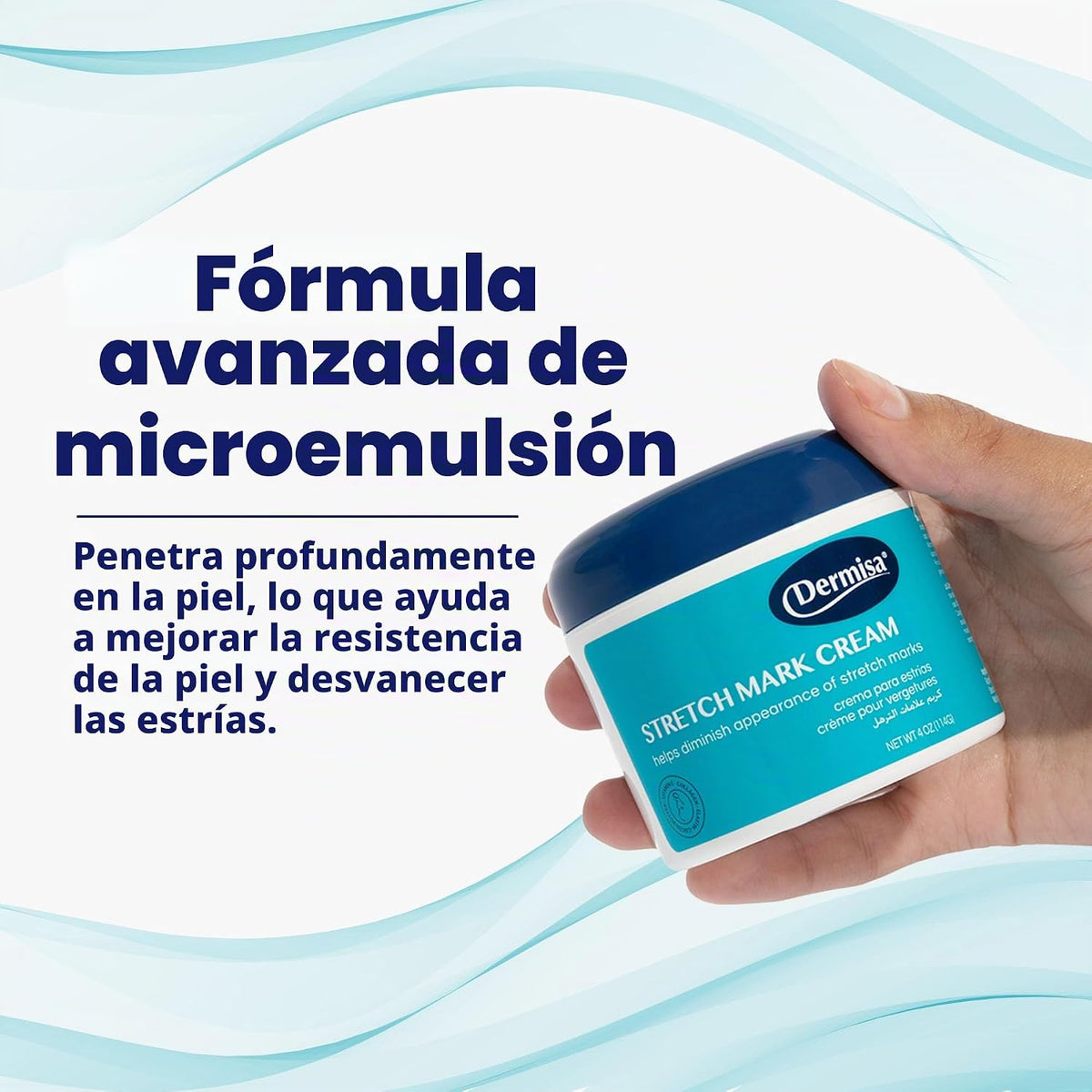 Dermisa Crema para estrías y cicatrices con manteca de cacao, colág...