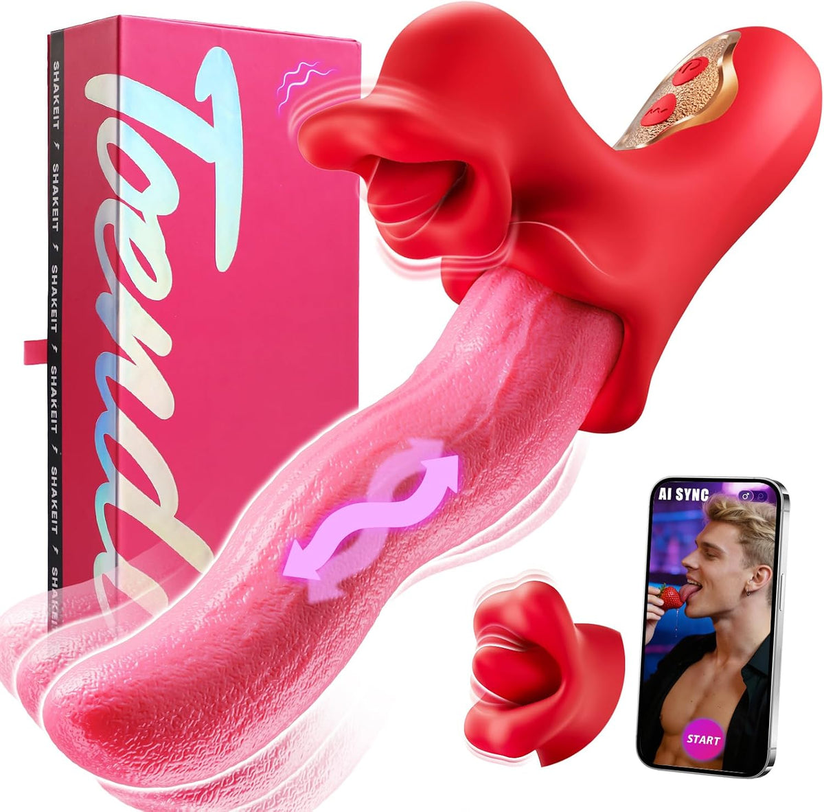 Toendi - Juguete vibrador para lengua, punto G y estimulador del cl...