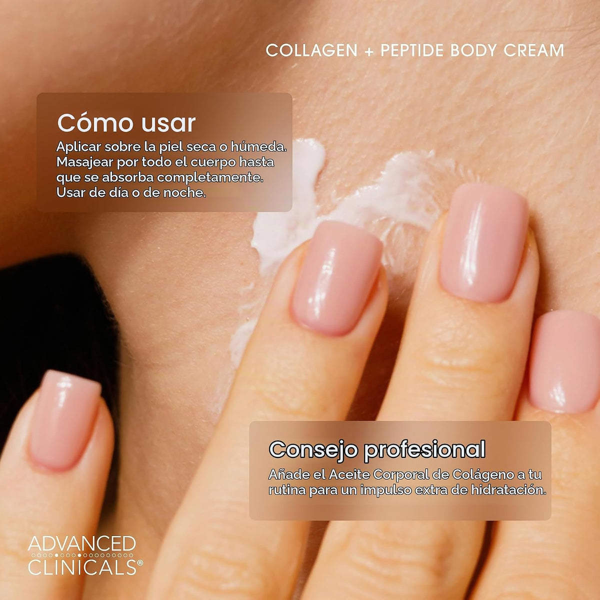 Advanced Clinicals Loción corporal y hidratante facial de péptidos...