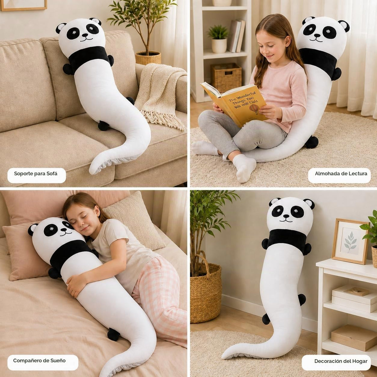 Tianmihou - Muñeca de peluche gigante de panda de 48 pulgadas, gran...