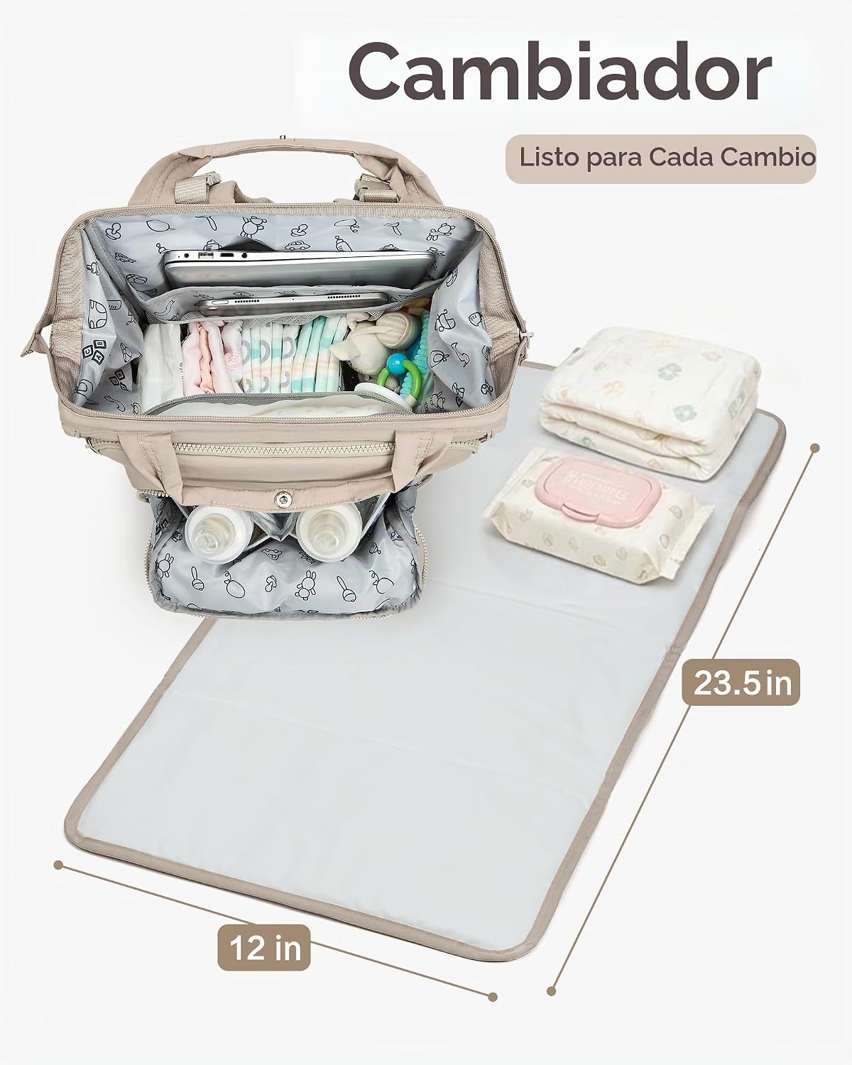 BELALIFE Mochila para pañales con cambiador, organizador para el cu...