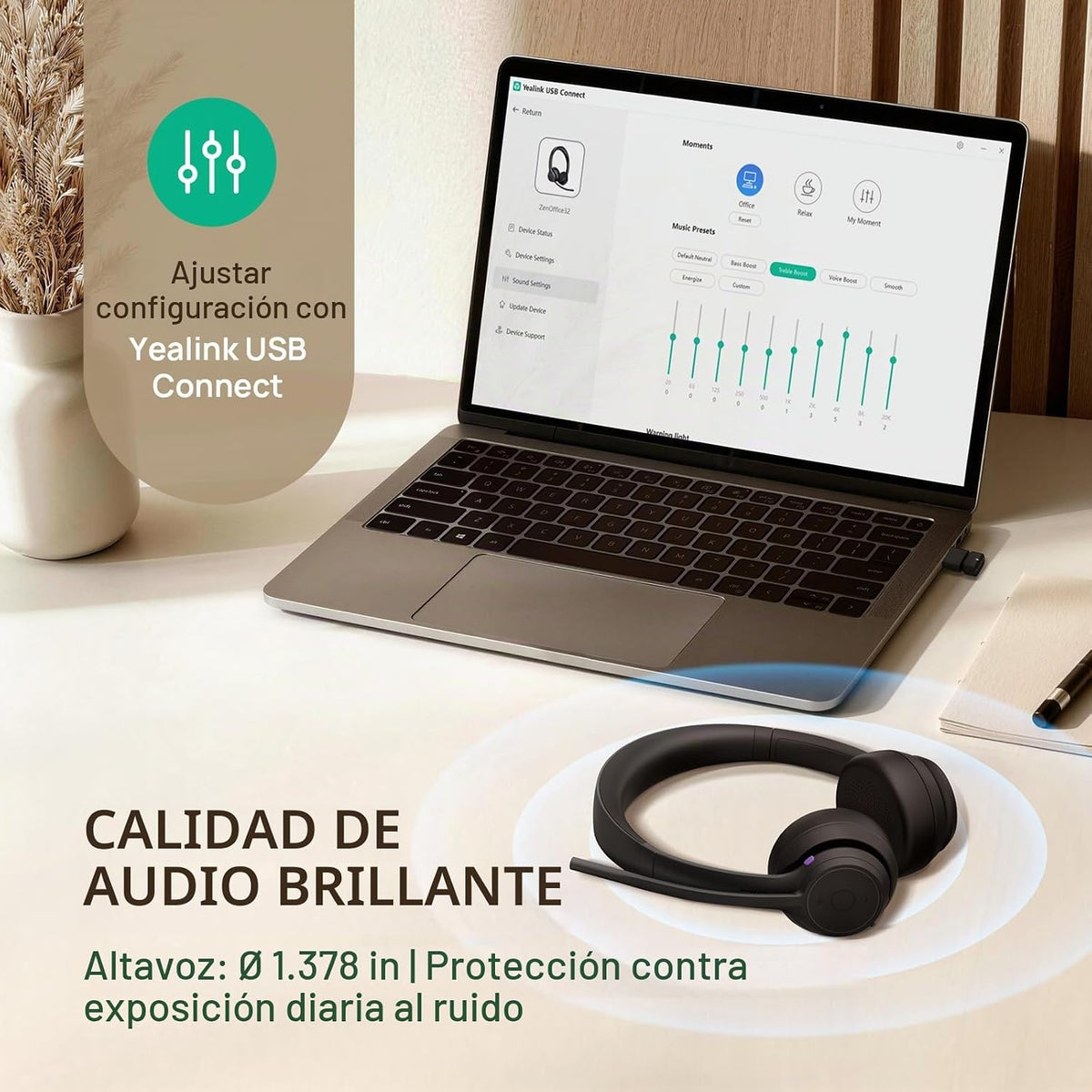 Yealink Auriculares inalámbricos Bluetooth Z32 económicos para trab...