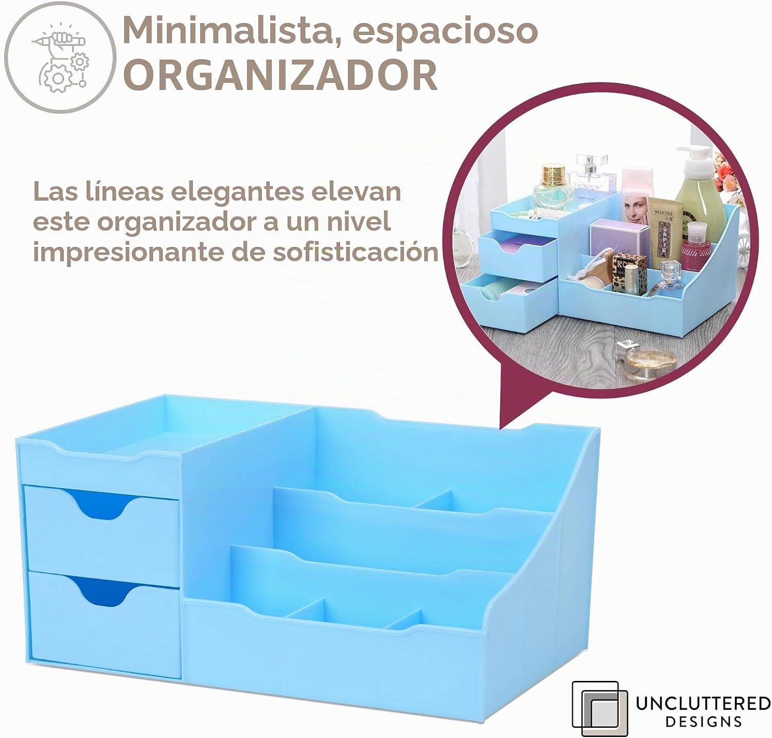 Despejado diseños Maquillaje Organizador con cajones