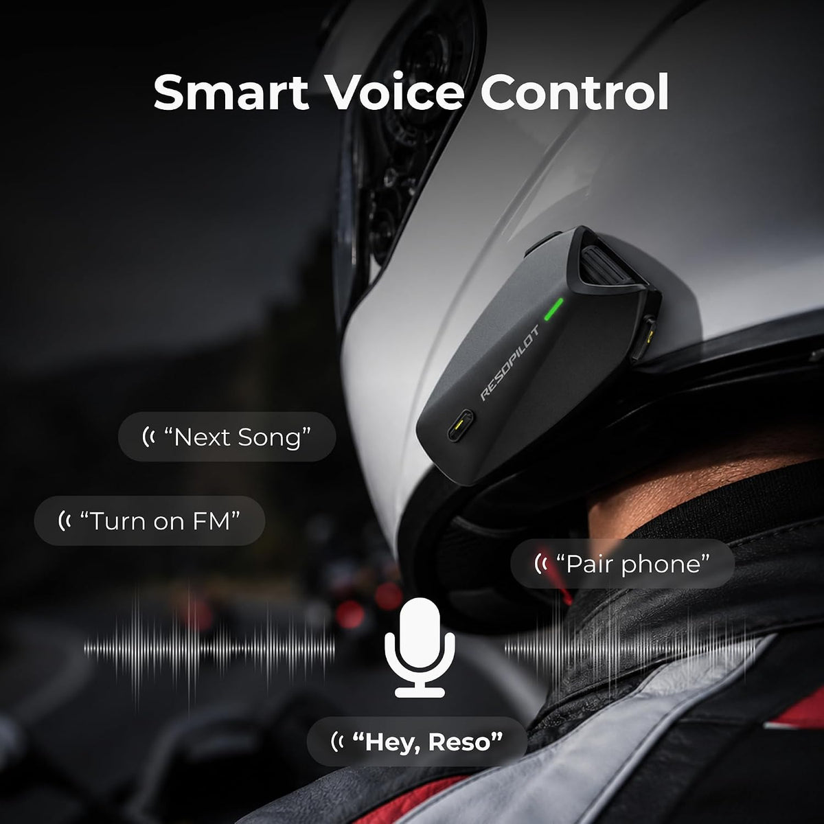 RESOPILOT Auriculares Bluetooth para casco de motocicleta, intercom...