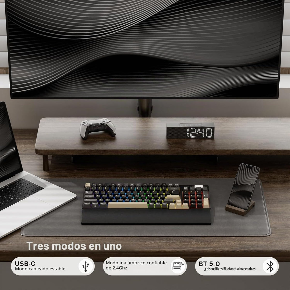RK ROYAL KLUDGE RK96 RGB Edición Limitada, teclado mecánico inalámb...