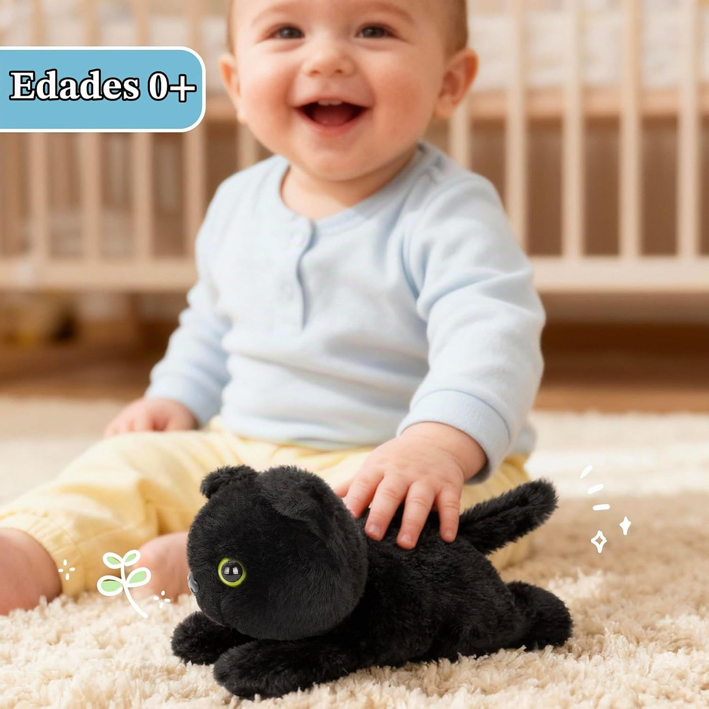 IKASA Gato Negro de Peluche, Juguetes de Peluche de 8 Pulgadas, Gat...