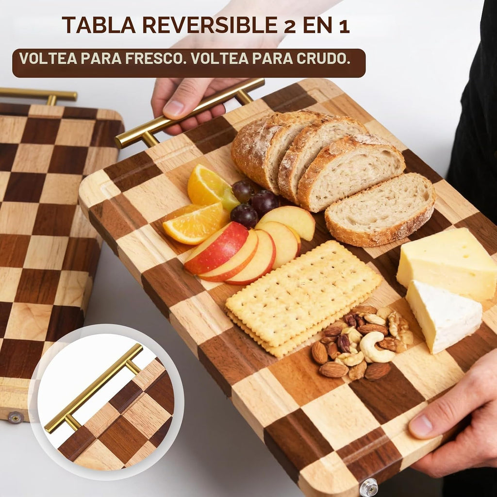 MERPTSK Tabla de cortar a cuadros para cocina, bloque de carnicero...
