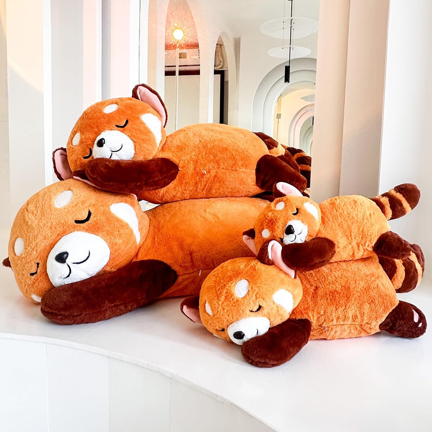 Liraziva Peluche de panda rojo lindo juguete de peluche suave 65cm...