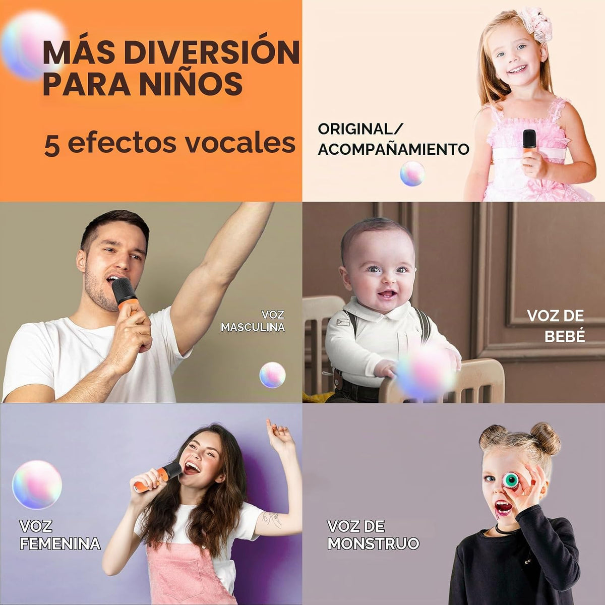 Micrófono de karaoke mini YLL para niños y adultos, altavoz Bluetoo...