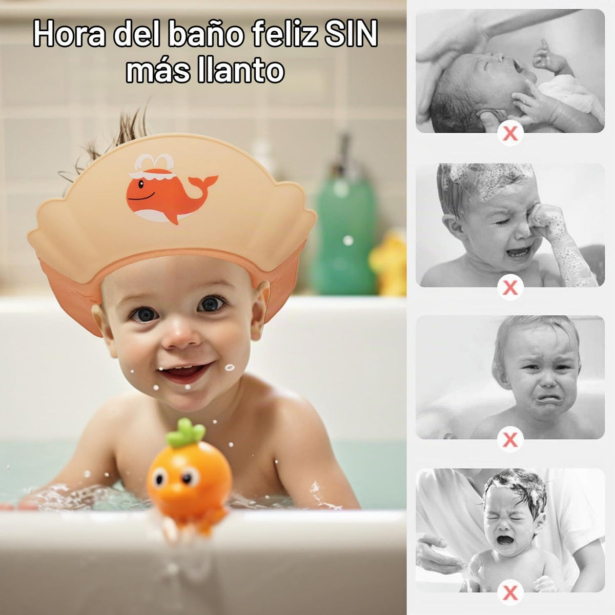 Gorro de baby shower, gorro de ducha para niños, sombrero de visera...