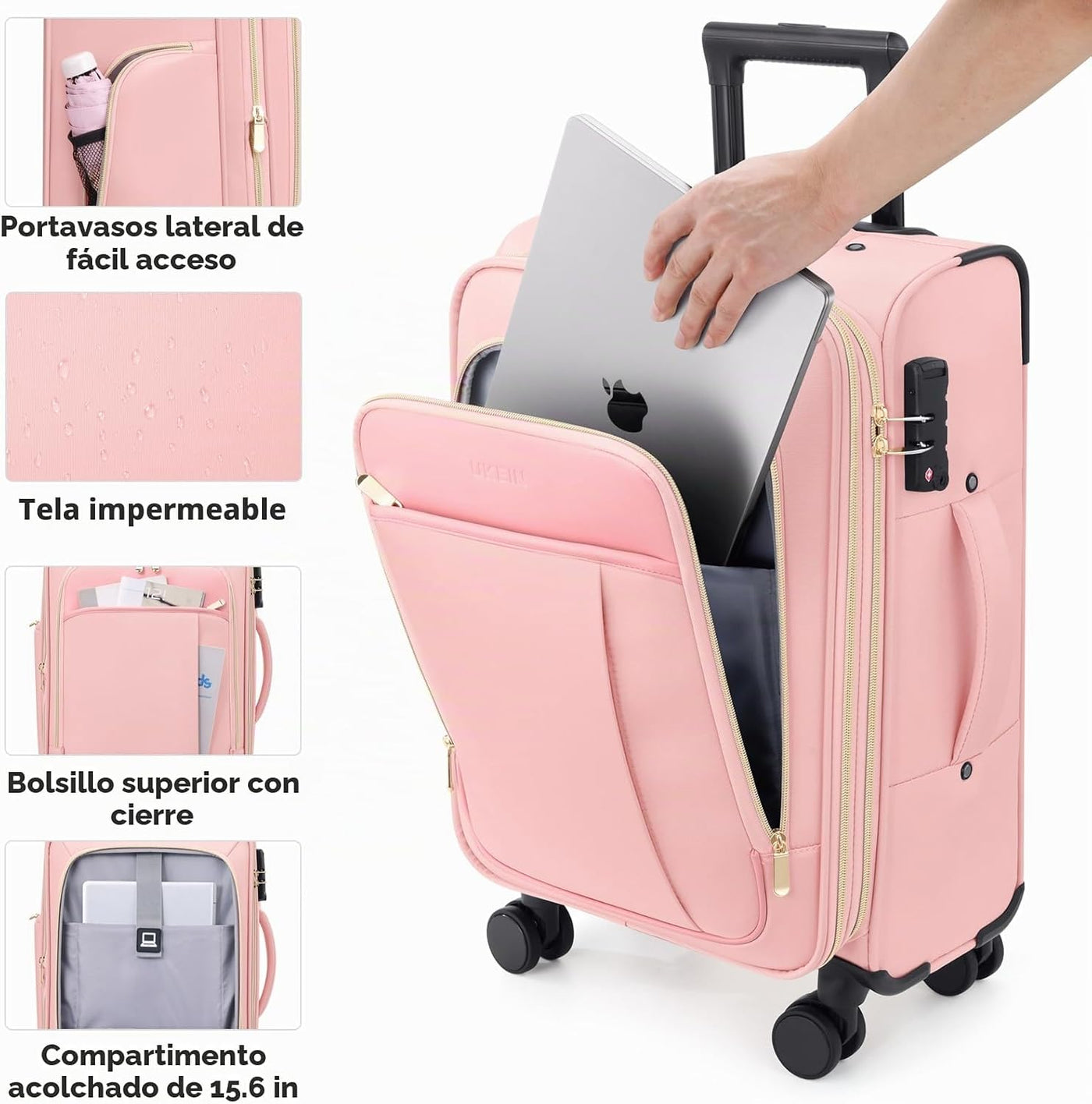 Softside - Maleta de mano expandible con apertura superior de 20 pu...