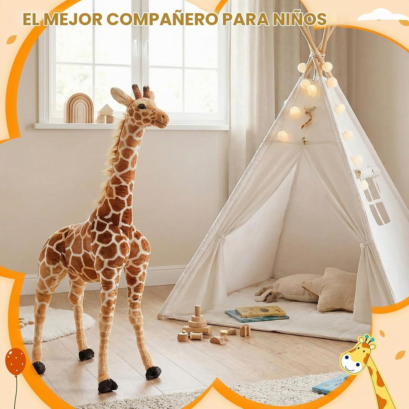 Meooeck - Jirafa gigante de 47 pulgadas de peluche, juguete de pelu...