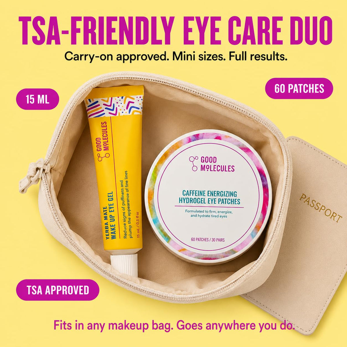 Good Molecules Set de ojos energizante, gel para ojos de yerba mate...