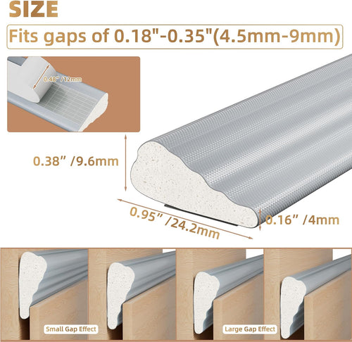 3 piezas × 196" de cinta selladora de espuma en forma de cuña p...