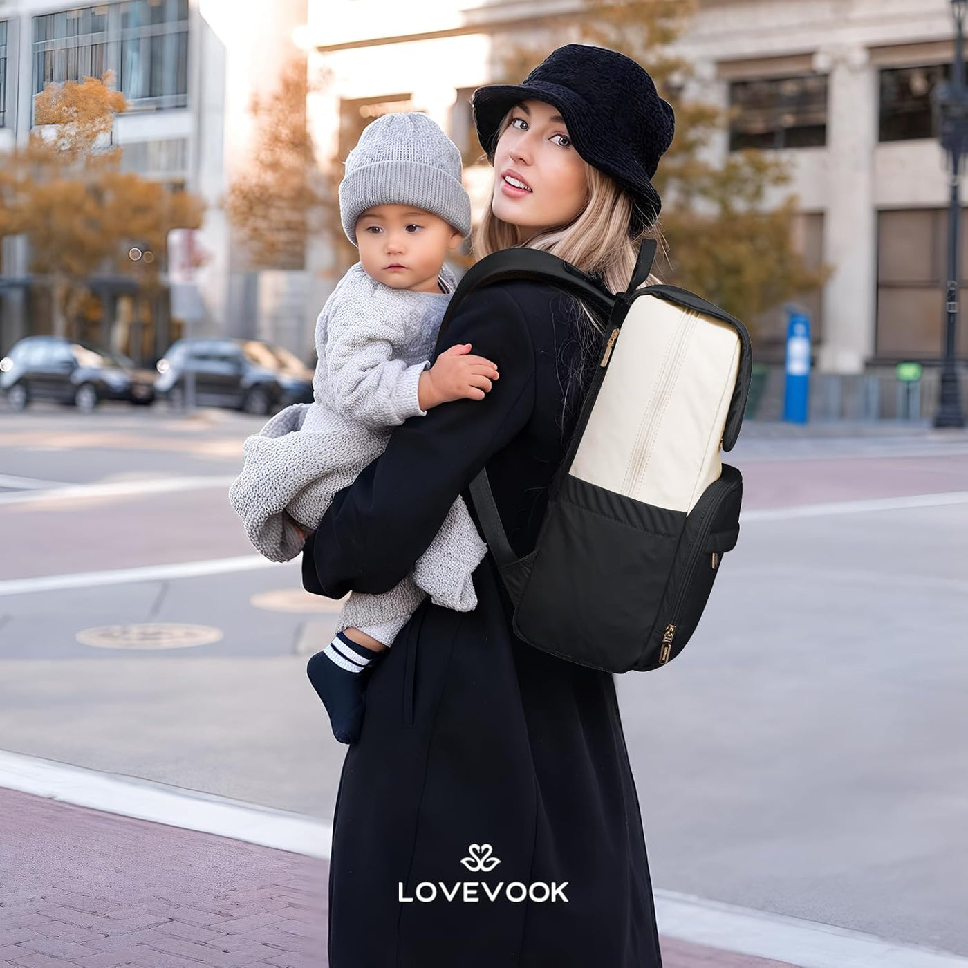 LOVEVOOK Mochila para Pañales, Bolsas de Viaje para Bebés para Niño...