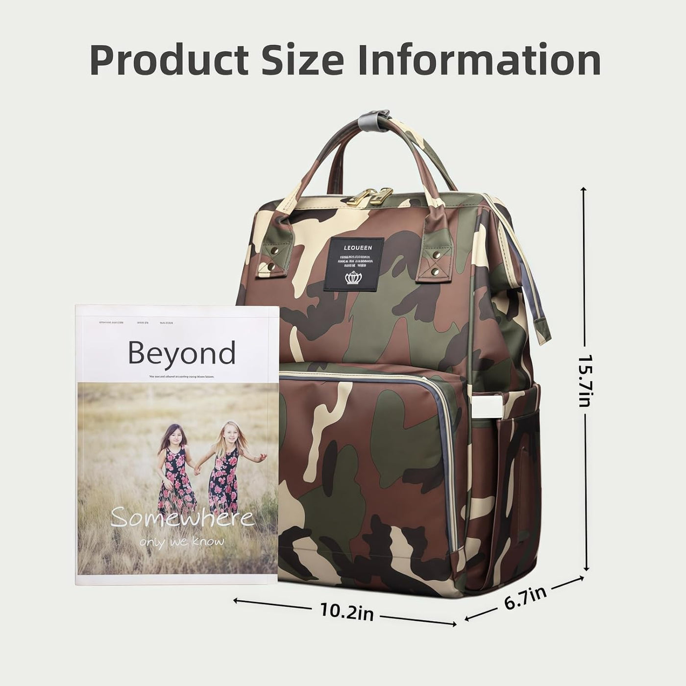 Armbq Mochila de pañales de camuflaje multifunción para el cuidado...