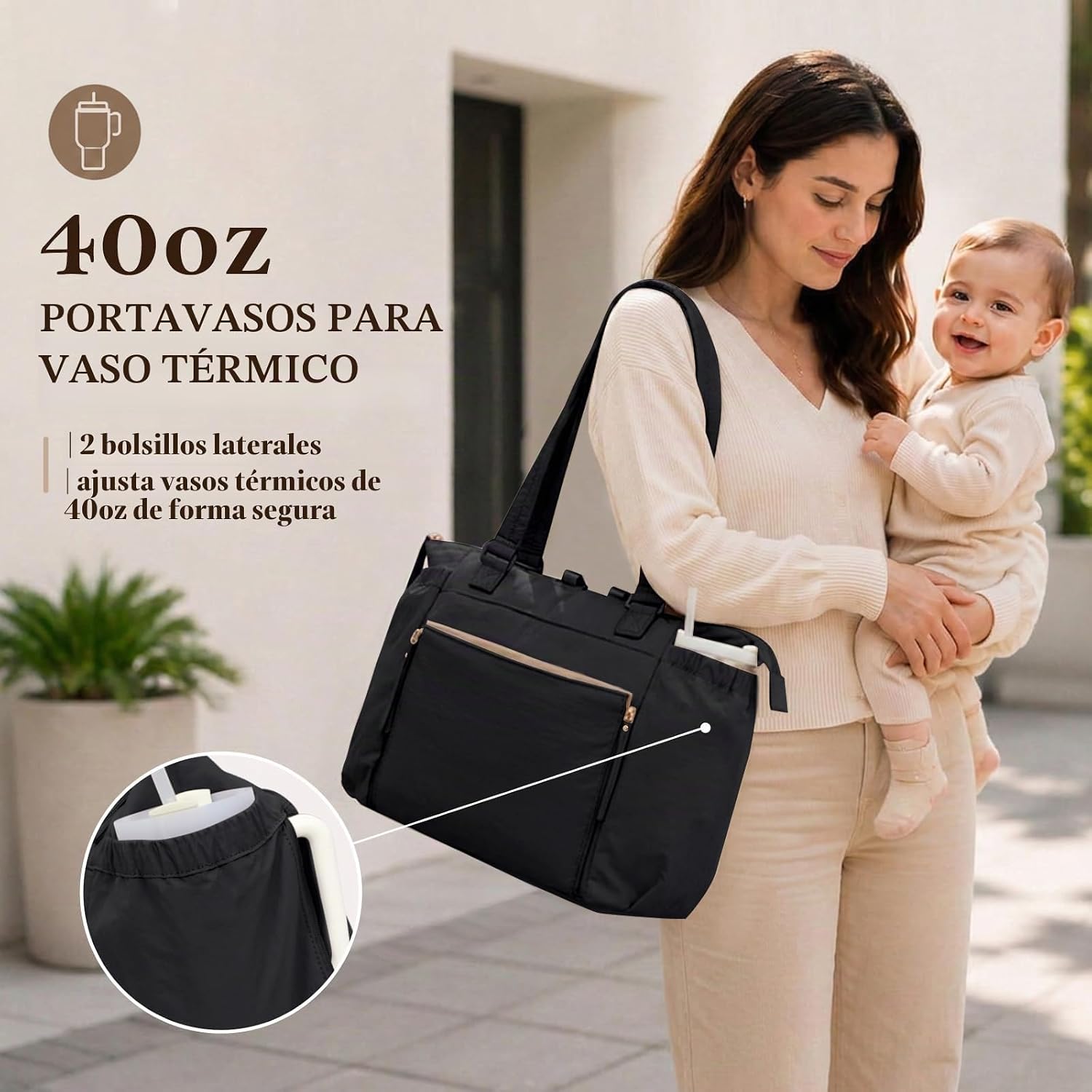 MOMINSIDE Bolsa de pañales con cambiador de pañales, bolsa de pañal...