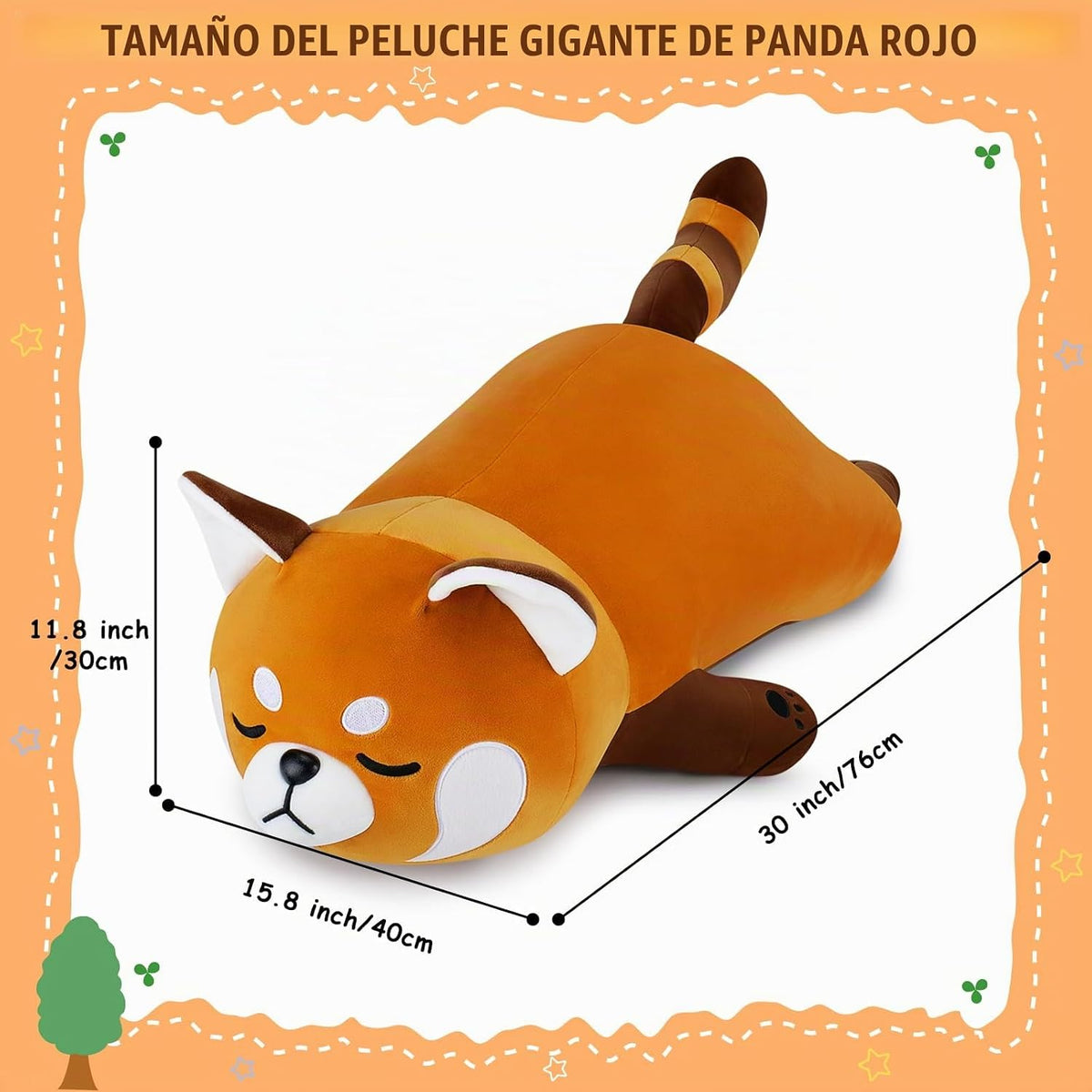Auspicious beginning - Peluche gigante de 76 cm de panda rojo - Gra...