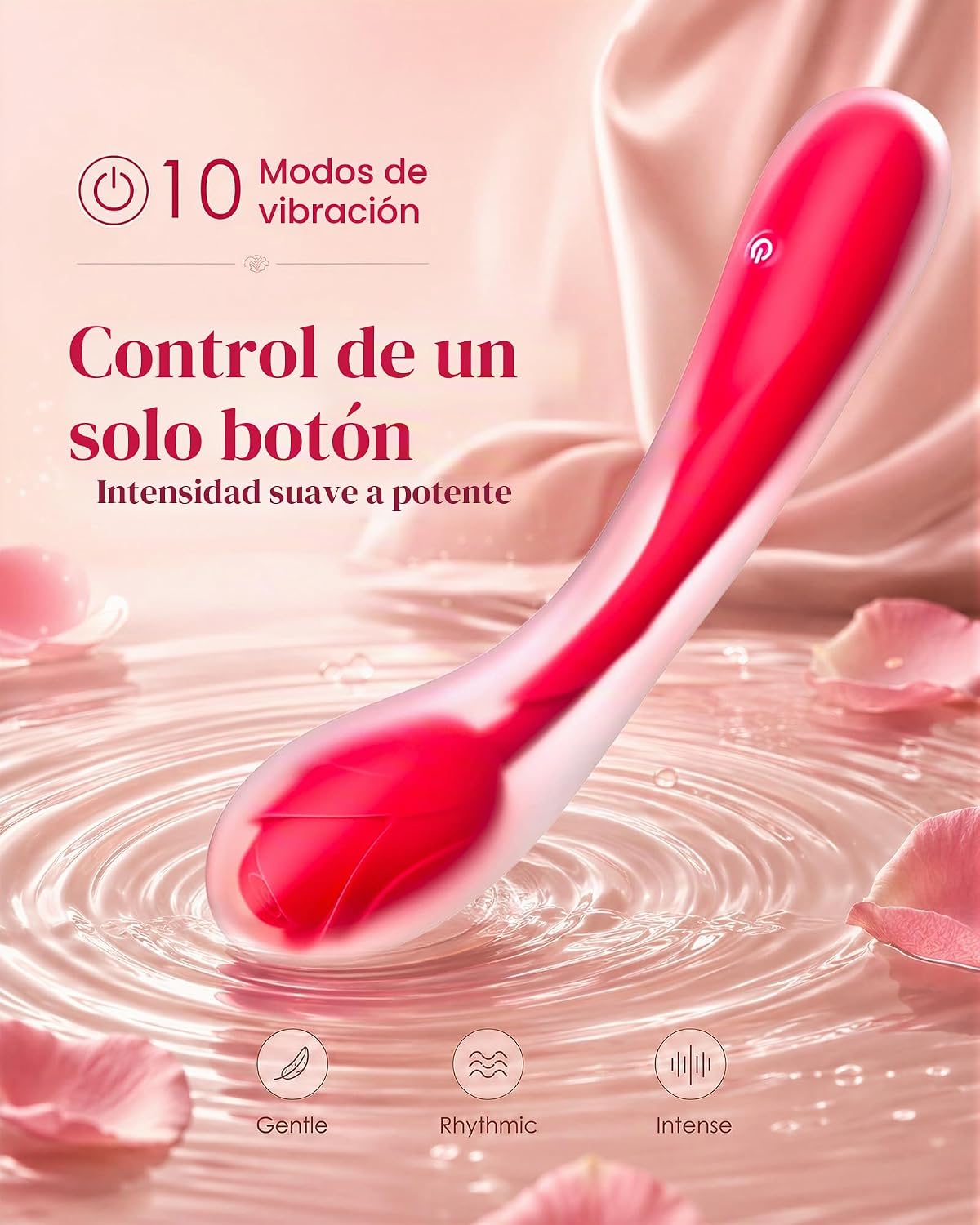 MOOLIGIRL Juguetes sexuales Rose para mujer, vibrador de silicona t...