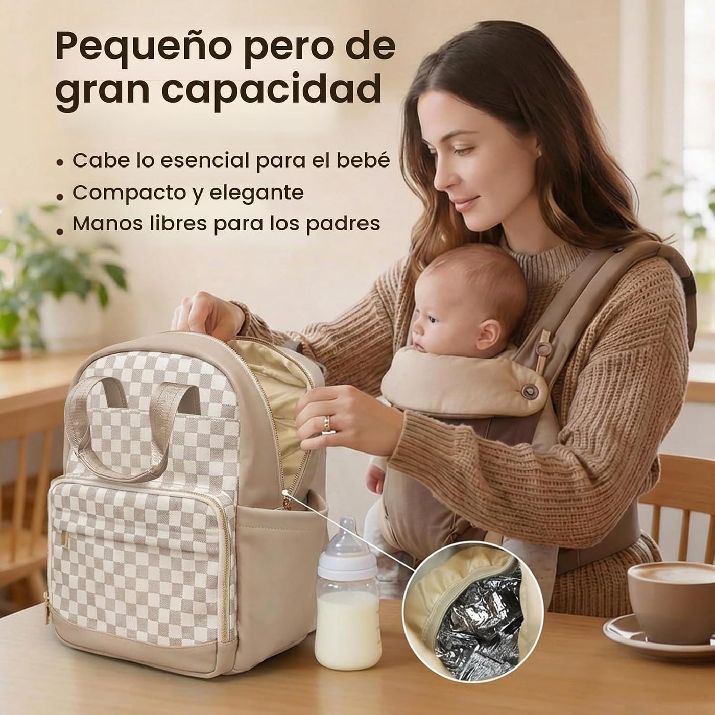 miss fong Bolsa de pañales pequeña \u2013 Mochila para pañales de b...