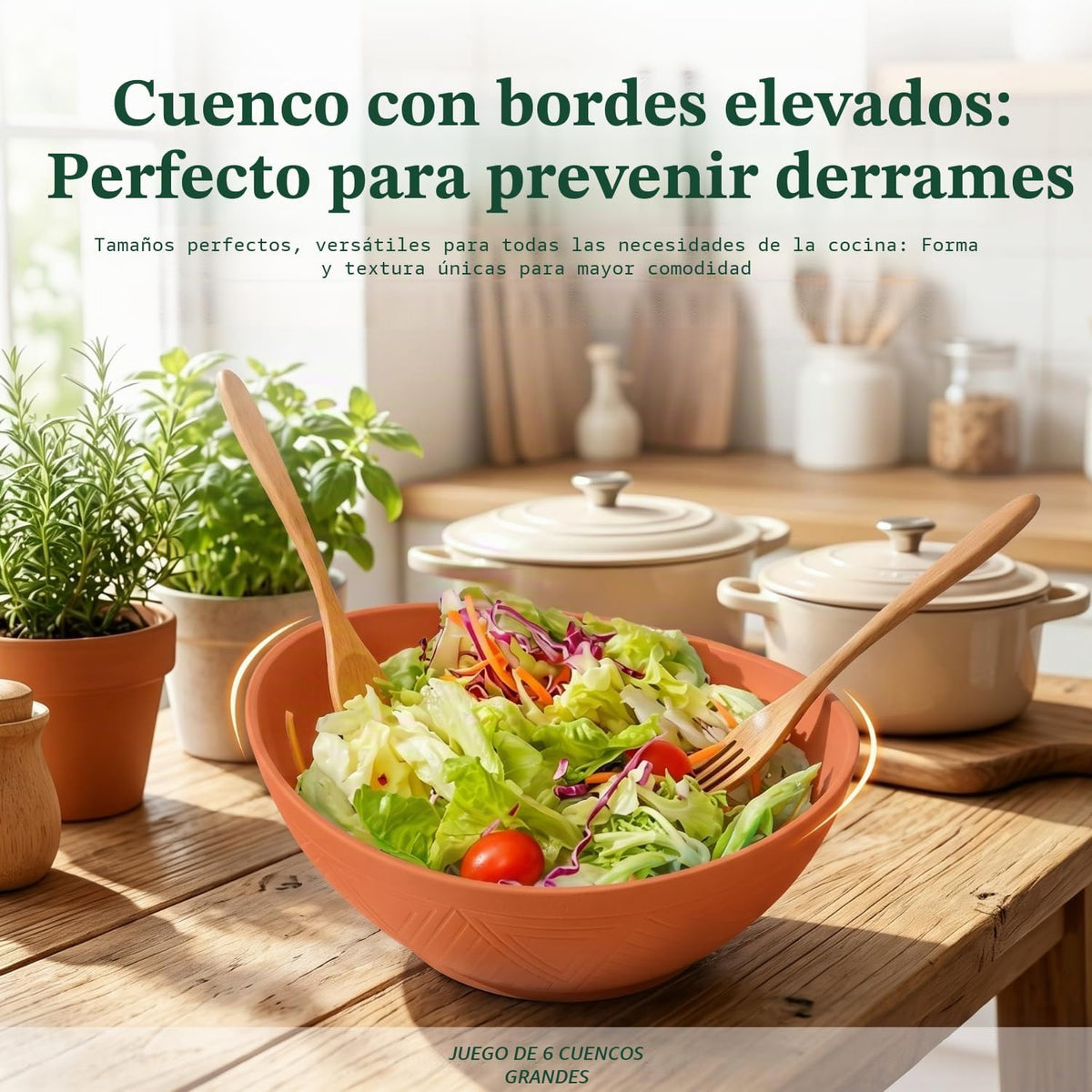 Homienly Juego de 6 cuencos de 60oz de paja de trigo, cuencos para...