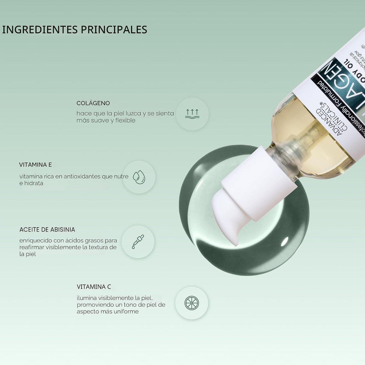 Advanced Clinicals Aceite de colágeno hidratante para el cuerpo y d...