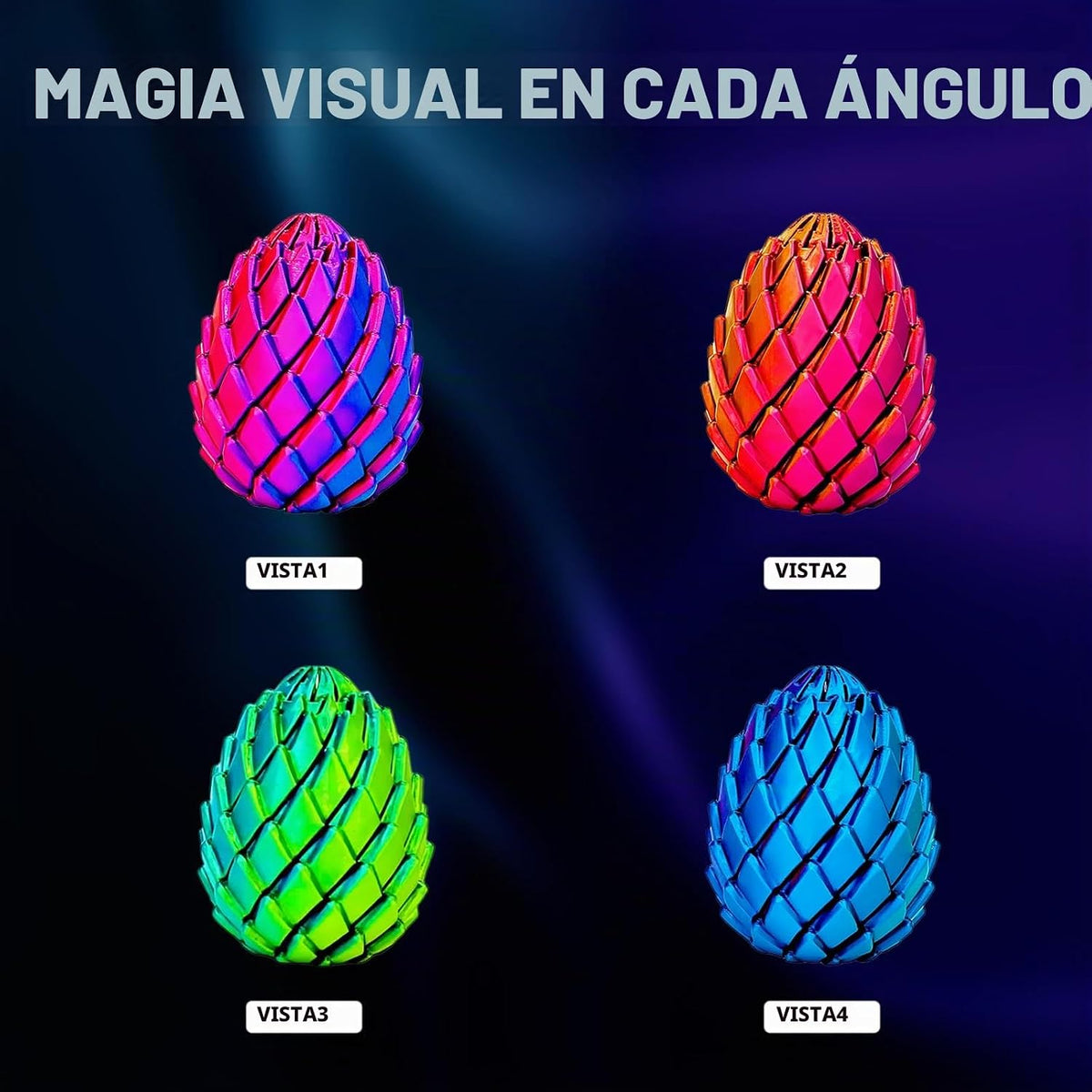 Meuymeu Filamento de seda multicolor 8P que brilla en la oscuridad...