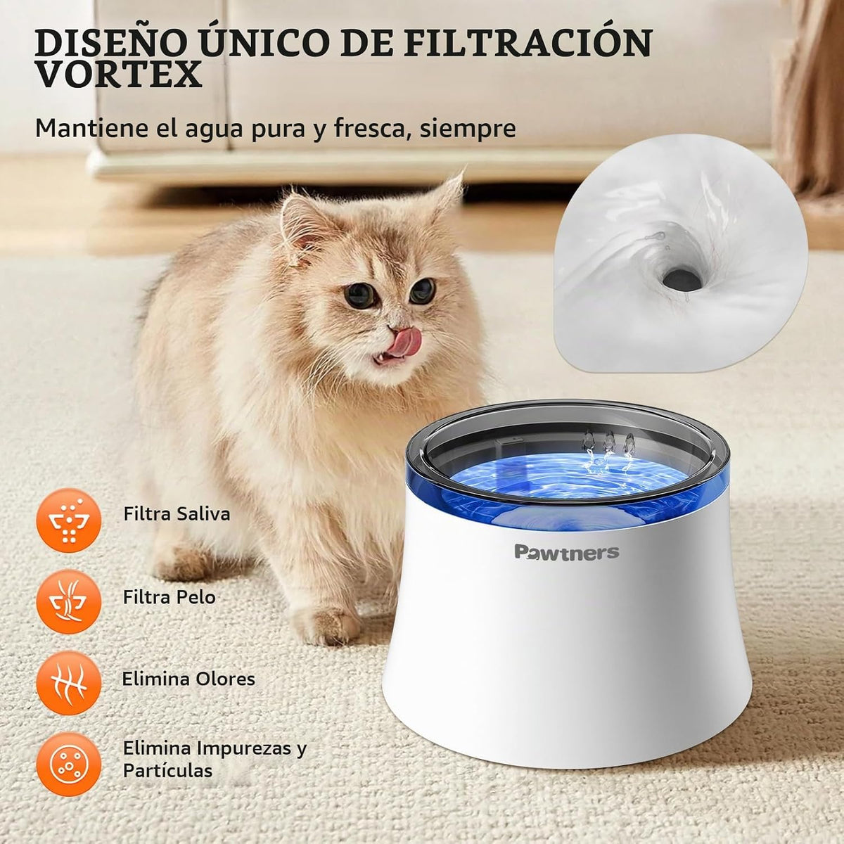 Pawtners Fuente de agua para perros, dispensador de agua para perro...