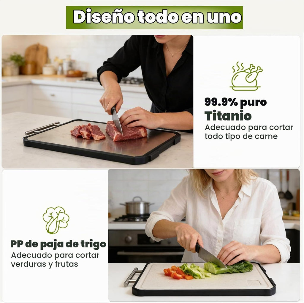 Tabla de cortar de titanio para cocina, tabla de cortar de titanio...