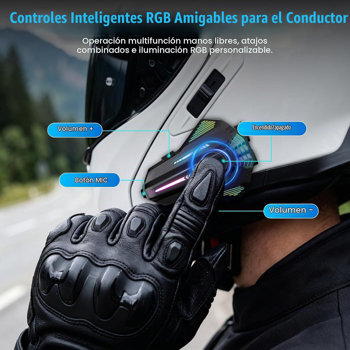 Auriculares Bluetooth para casco de motocicleta, altavoces de casco...