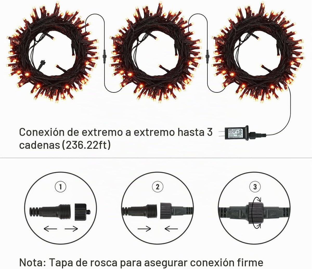 Brizled Luces de Halloween al aire libre Cadena de luces LED de Hal...
