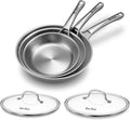 Sartenes de acero inoxidable, juego de utensilios de cocina de acer...