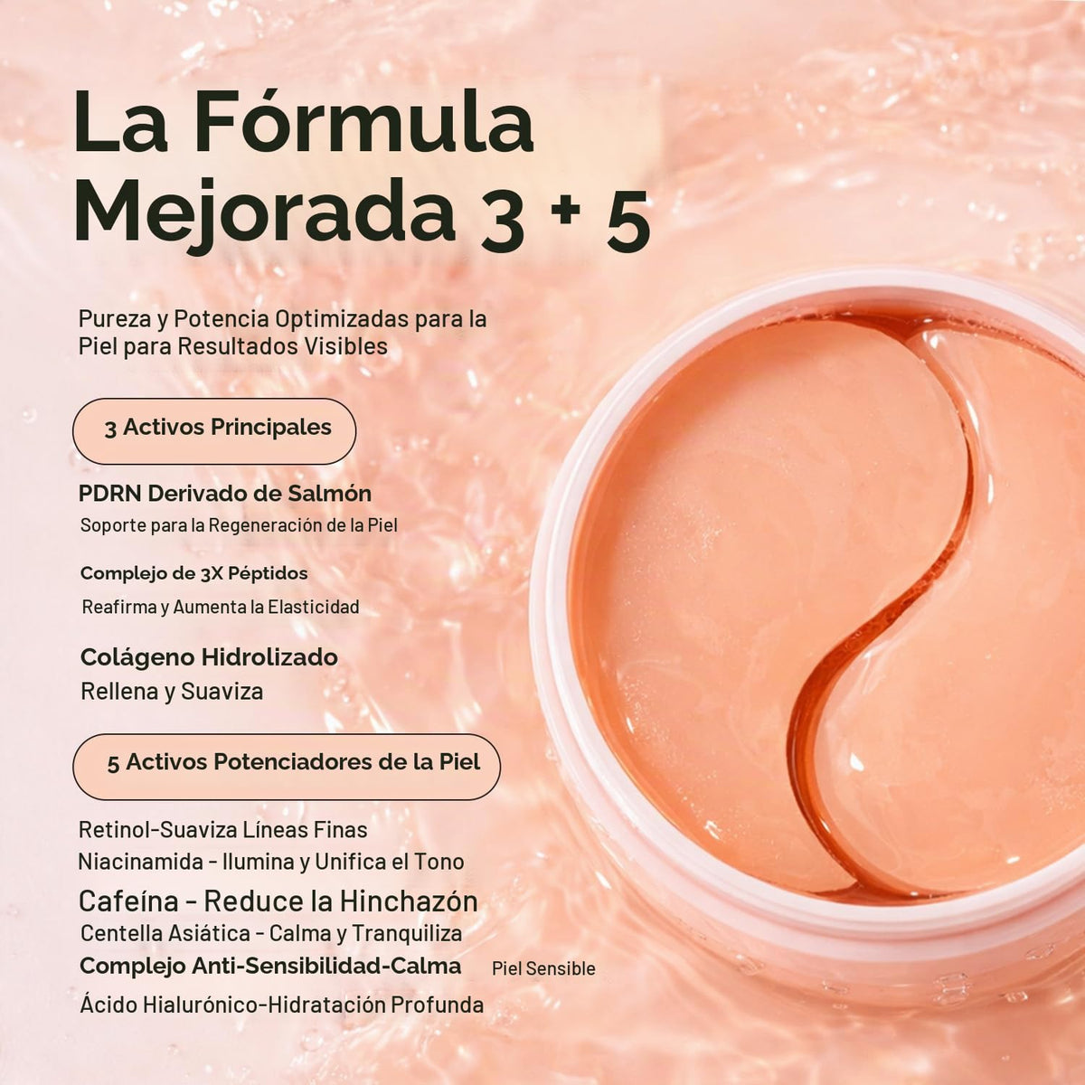 Enaskin Naturals PDRN - Parches de péptido debajo de los ojos para...