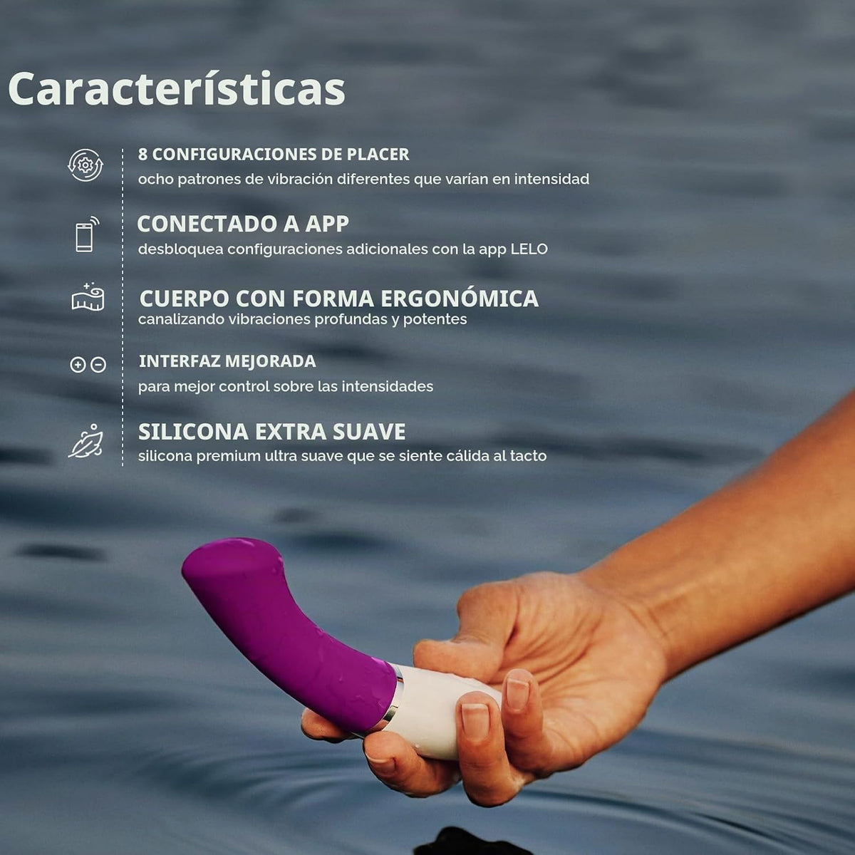 LELO Gigi 3 - Vibrador de punto G controlado por aplicación, 8 ajus...