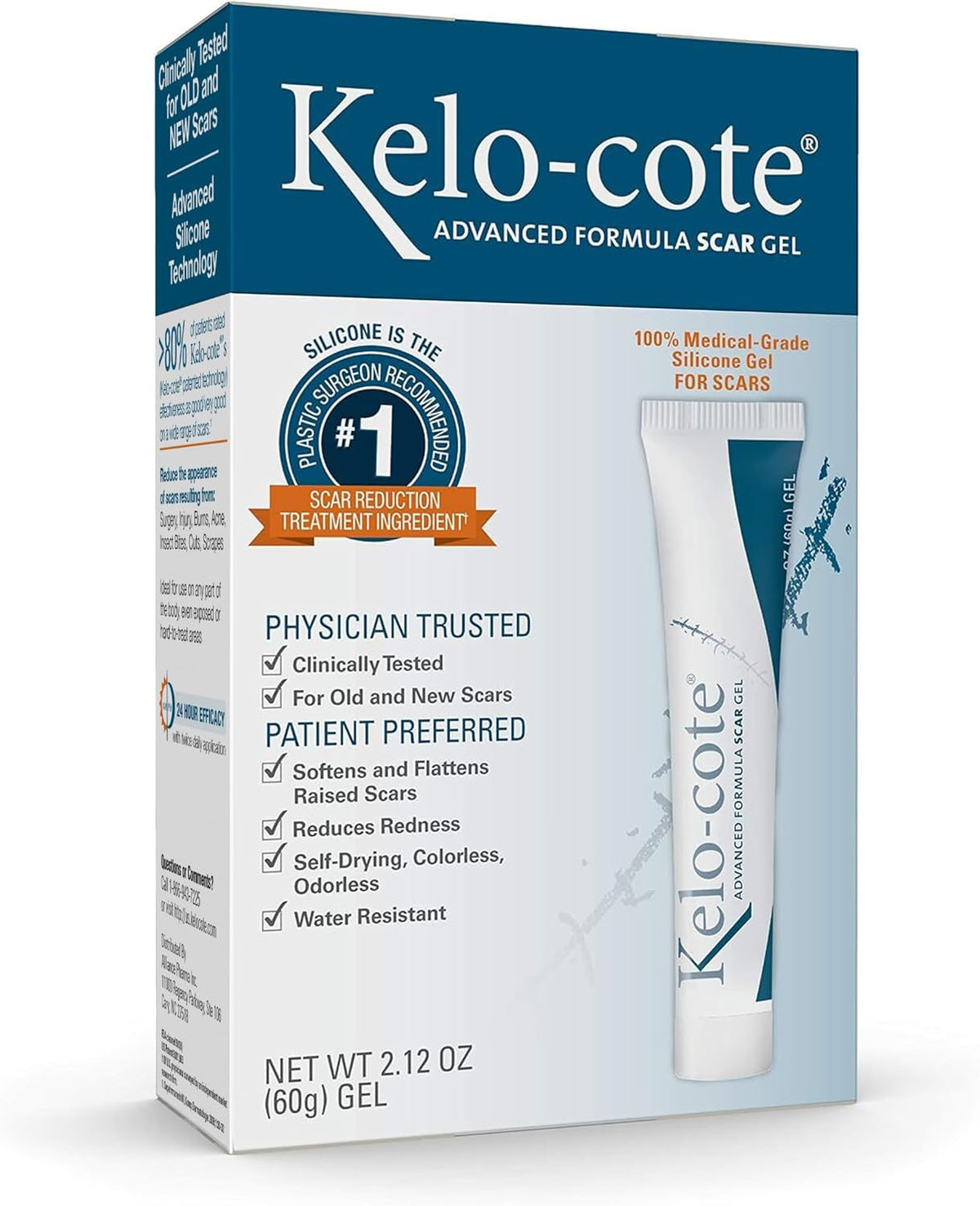 Gel cicatrizante de fórmula avanzada Kelo-Cote para el cuidado de l...