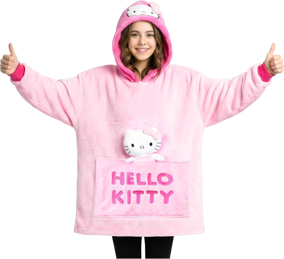 Hello Kitty (Sanrio) Bata de Capucha para Niñas y Adolescentes, Man...