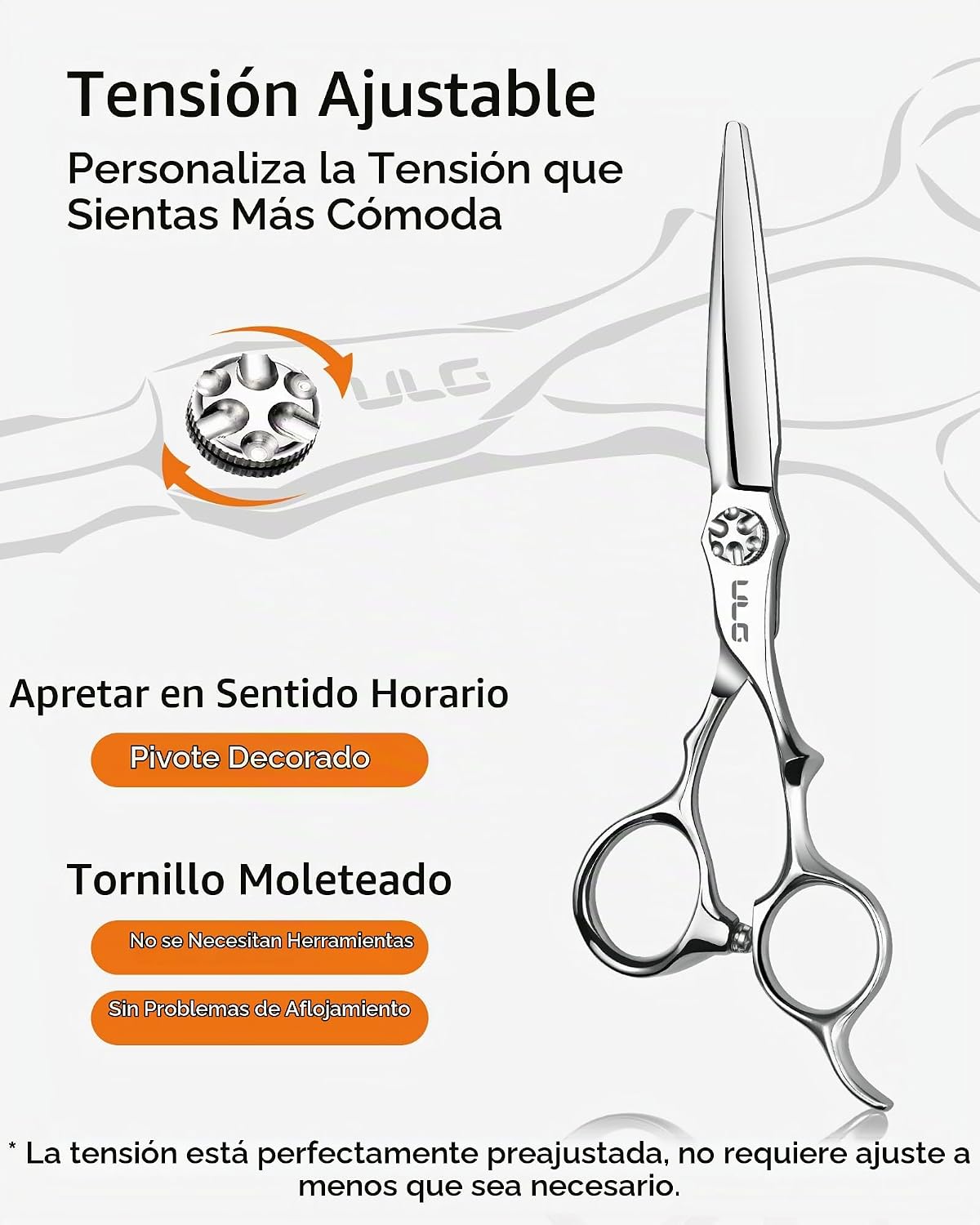 ULG Tijeras profesionales del corte del pelo 6.7" tijeras de pe...