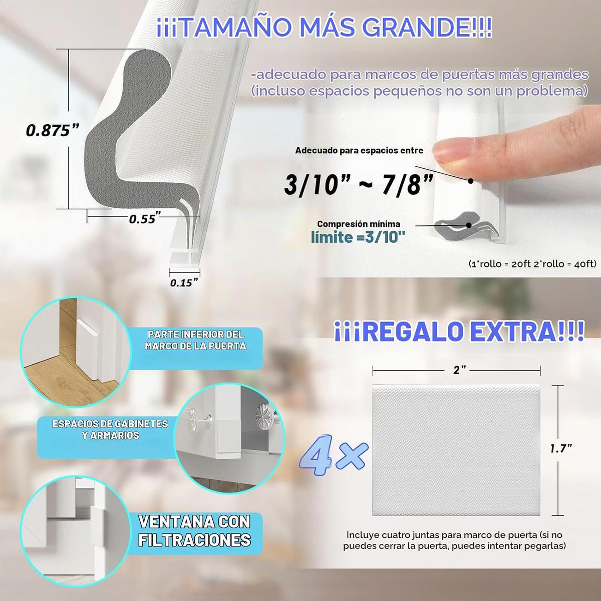 Bantie Kerf - Sello de puerta con aislamiento insonorizado para esp...