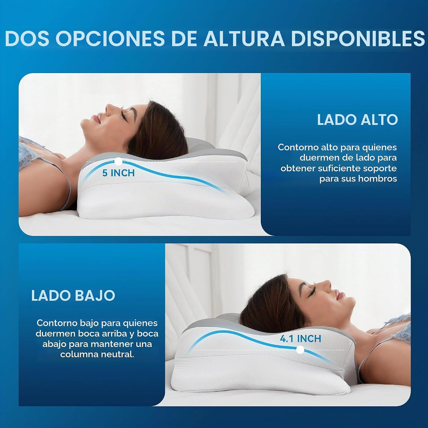 MOLBOX Almohada cervical para el dolor de cuello, espuma viscoelást...